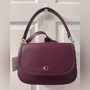 COACH Legacy Small Pebbled Leather Shoulder Bag in Merlot